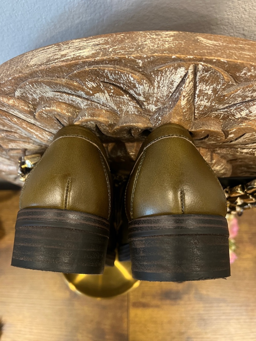 Lucky Brand Floriss Olive Green Penny Loafers - Picture 8 of 8